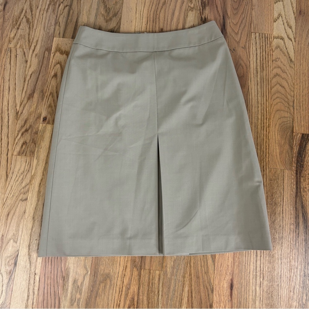 Ann Taylor Pencil Skirt Gray Pleated Zipper 4